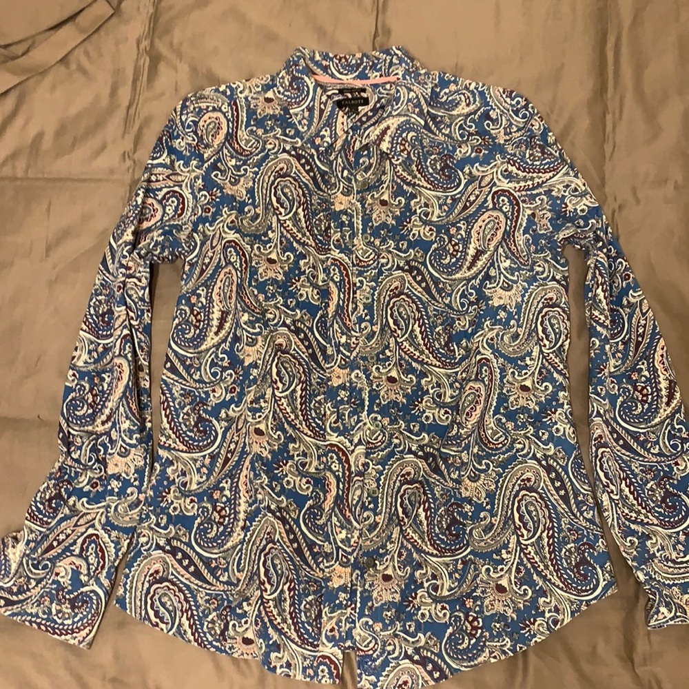 Talbots Paisley Long Sleeve Button Up